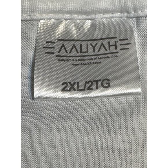 Aaliyah Graphic T-Shirt White Short Sleeve  Band T-Shirt Size 2XL - Picture 4 of 5